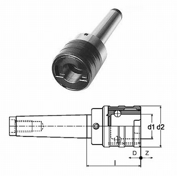 Mandrin de taraudage  changement rapide avec attachement cne morse