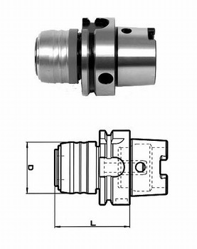 Mandrin de taraudage synchronis avec attachement DIN 69893 HSK-A