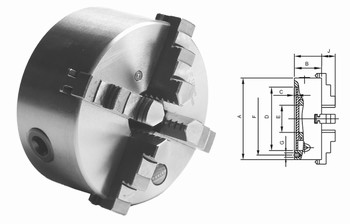 Mandrin de tours en fonte  4 mors durs monoblocs  BASIC