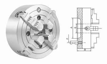 Mandrin de tours en fonte  4 mors durs monoblocs indpendants - DIN55029