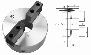 Mandrin de tours en fonte  2 mors doux  DIN 6350