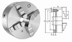 Mandrin de tours en fonte  4 mors durs monoblocs  DIN 6350 Mack