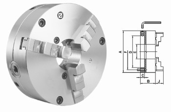 Mandrin de tours en acier  3 mors durs monoblocs - rglage radial fin