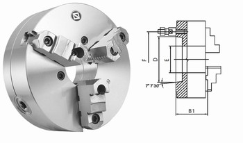 Mandrin de tours en acier  3 mors durs rversibles  DIN 55027