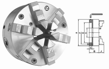 Mandrin de tours en acier  6 mors durs rversibles  Rglage radial fin