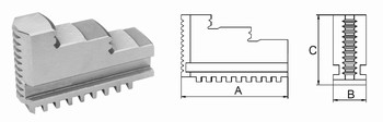 Jeu de 3 mors durs monoblocs pour mandrin de tours - fixation extrieure