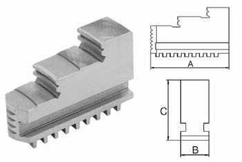 Jeu de 6 mors durs monoblocs pour mandrin de tours - fixation intrieur