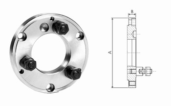 Faux plateau acier entirement usin pour mandrin rglage fin radial  DIN55027