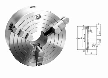 Mandrin de tours en fonte  3 mors durs rversibles indpendants - Wescott