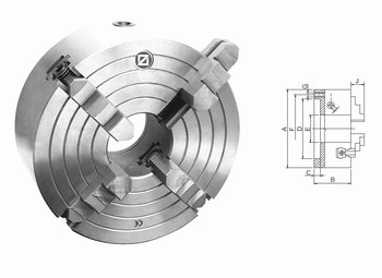 Mandrin de tours en fonte  4 mors durs monoblocs indpendants - Wescott