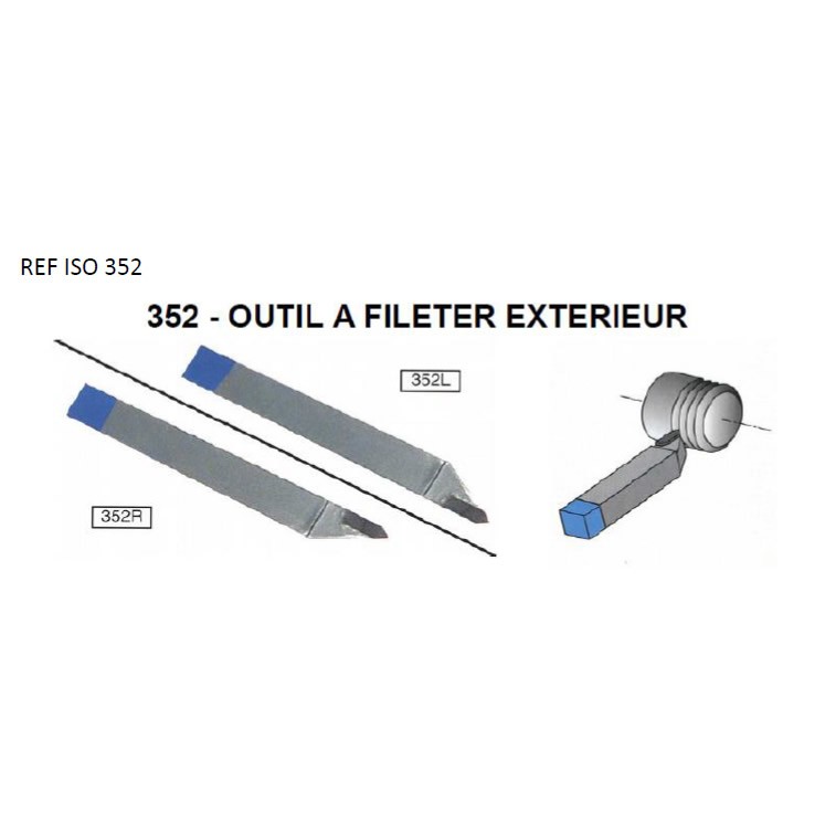 Outil à fileter extérieur Iso 352 outil coupant Outil de tou