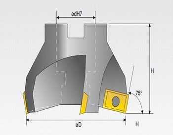 Fraise à surfacer 75° – pour plaquette ADLX1503