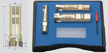 Coffret 3 fraises  surfacer et dresser 90 queue Weldon  pour plaquette APKT1003  ZIRKONIUM