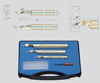 Coffret 3 barres dalsages MINI 52  - pour plaquettes VCMT-VCGT 1103  ZIRKONIUM