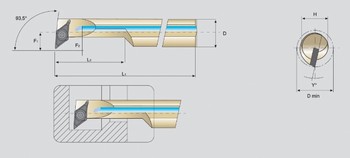 Barre d’alésage MOYEN 93° - pour plaquettes DCMT11T3 – ZIRKONIUM
