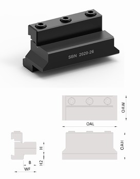 Bloc porte-lame à tronçonner 26 mm à couvercle amovible