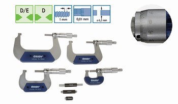 Jeu de micromtres d'extrieurs vernier lecture directe 0-100 mm avec 3 piges de rglages ORION