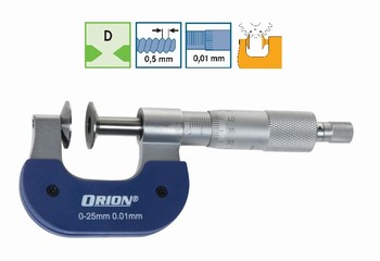 Micromètre d'extérieur vernier avec surfaces de mesure à coupelle ORION