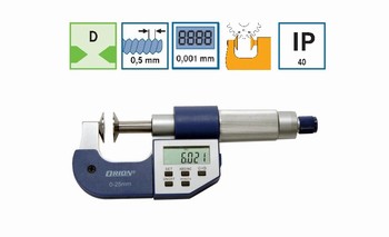 Micromtre d'extrieur digital IP40 avec surfaces de mesure  coupelle