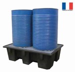 Bac de rtention pour 2 fts avec caillebotis galvanis  chaud - 240L