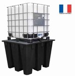 Bac de rtention pour 1 conteneur avec caillebotis acier galvanis  chaud - 1100L