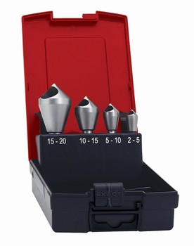 Coffret 4 fraises  chanfreiner avec trou 90 HSS  2  20 mm Format