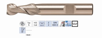 Fraise 2 dents HSS Cobalt 8% 30 - Usinage ALU  Srie courte