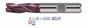 Fraise bauche 3 dents HSS Cobalt 8% TIALN 30 - Usinage acier 1000 N-mm  Srie standard