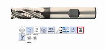 Fraise ravageuse et finition 3-4 dents HSS Cobalt 8% 30 - Usinage acier 1400 N-mm  Srie standard