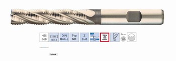 Fraise ravageuse 3-4 dents HSS Cobalt 8% 30 - Usinage acier 1400 N-mm  Srie longue