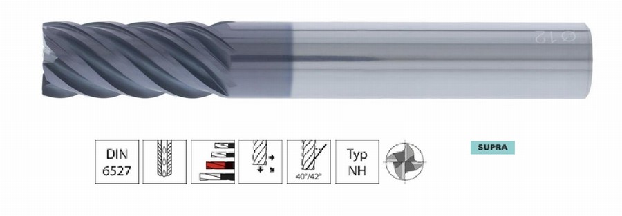 Fraise à copier carbure monobloc à bout torique INO-SPEED diametre 4  longeur utile 2,5 - Cobalt outils coupants