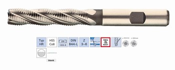 Fraise ravageuse fine 4 dents HSS Cobalt 8% 30 - Usinage acier 1000 N-mm  Srie longue