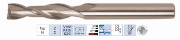 Fraise 2 dents carbure monobloc 30 - Usinage universel  Srie longue